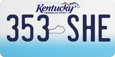 KY license plate 353SHE
