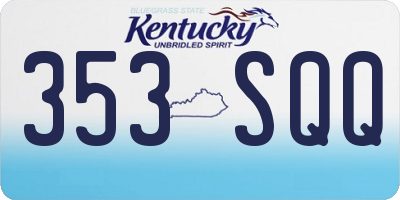 KY license plate 353SQQ