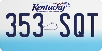 KY license plate 353SQT