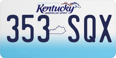KY license plate 353SQX