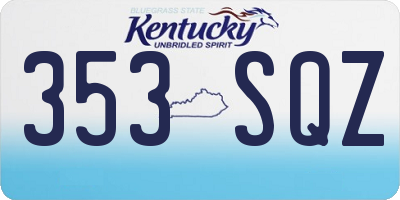 KY license plate 353SQZ