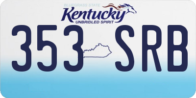KY license plate 353SRB