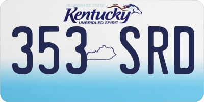 KY license plate 353SRD