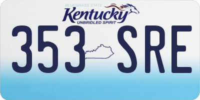 KY license plate 353SRE