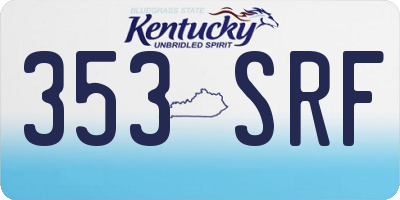 KY license plate 353SRF