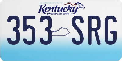 KY license plate 353SRG