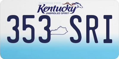 KY license plate 353SRI