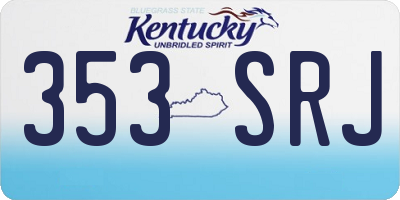 KY license plate 353SRJ