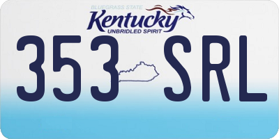 KY license plate 353SRL