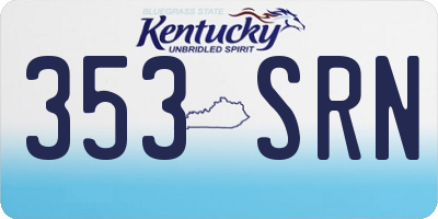 KY license plate 353SRN