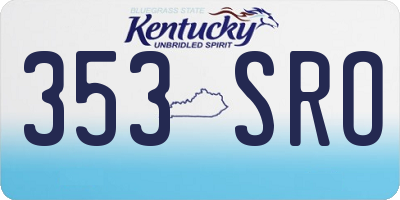 KY license plate 353SRO