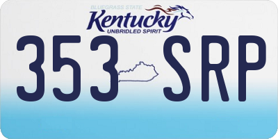 KY license plate 353SRP