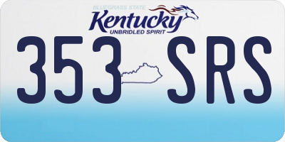 KY license plate 353SRS