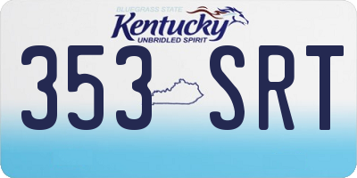 KY license plate 353SRT
