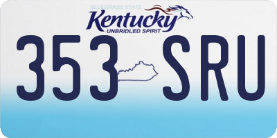 KY license plate 353SRU