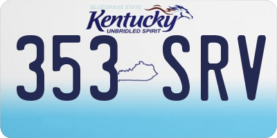 KY license plate 353SRV