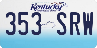 KY license plate 353SRW