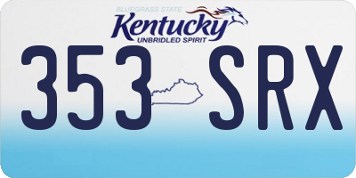 KY license plate 353SRX