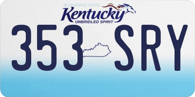 KY license plate 353SRY