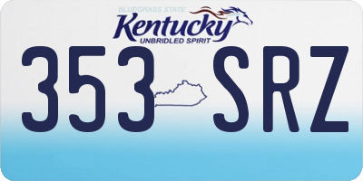 KY license plate 353SRZ