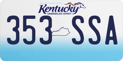 KY license plate 353SSA