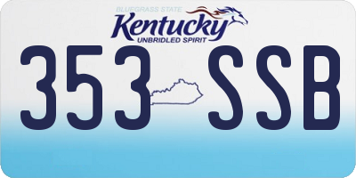 KY license plate 353SSB