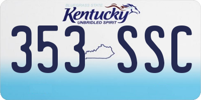 KY license plate 353SSC