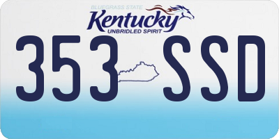 KY license plate 353SSD