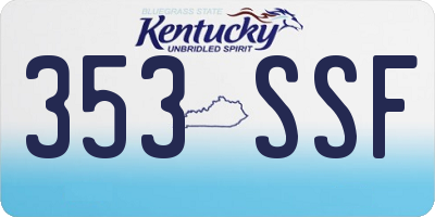 KY license plate 353SSF