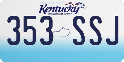 KY license plate 353SSJ