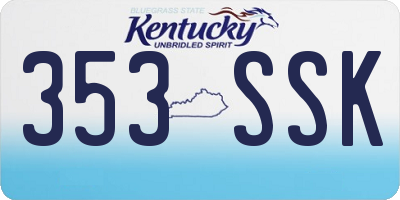 KY license plate 353SSK
