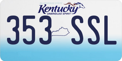 KY license plate 353SSL