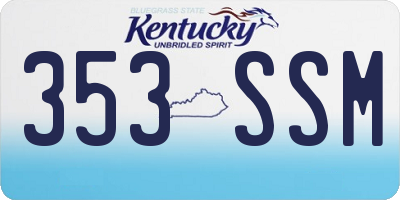 KY license plate 353SSM