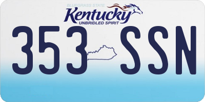KY license plate 353SSN