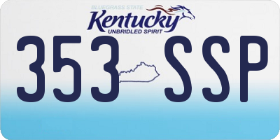 KY license plate 353SSP