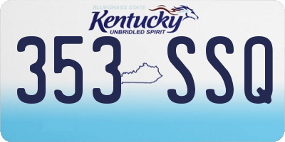 KY license plate 353SSQ