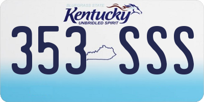 KY license plate 353SSS