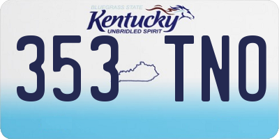 KY license plate 353TNO