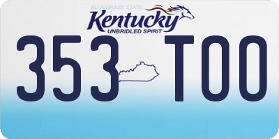 KY license plate 353TOO