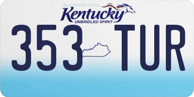 KY license plate 353TUR