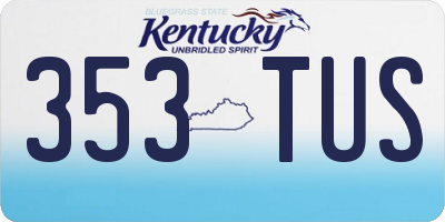 KY license plate 353TUS