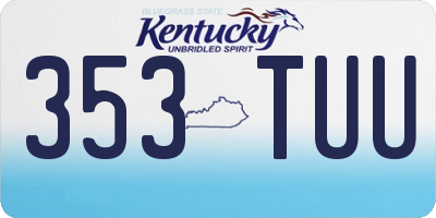 KY license plate 353TUU