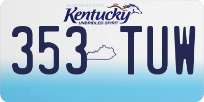 KY license plate 353TUW