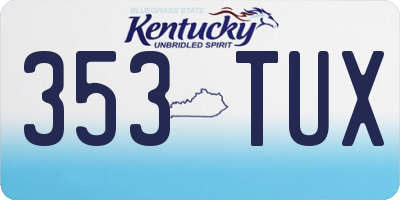 KY license plate 353TUX