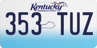 KY license plate 353TUZ