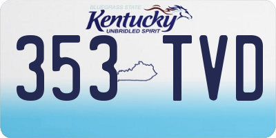 KY license plate 353TVD