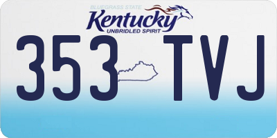 KY license plate 353TVJ