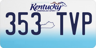 KY license plate 353TVP