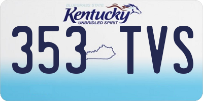 KY license plate 353TVS