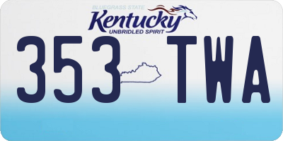 KY license plate 353TWA